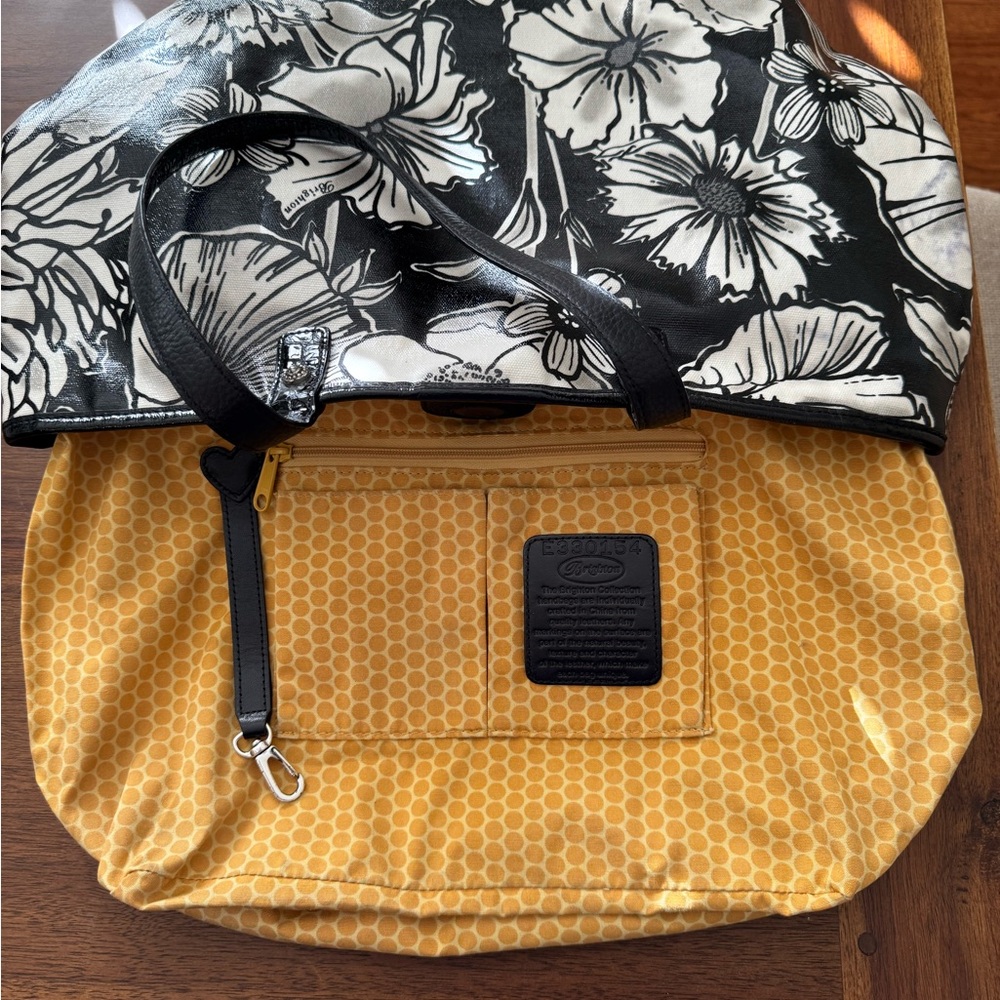 Brighton Floral Botanika Tote in Black & White EUC - Picture 11 of 12